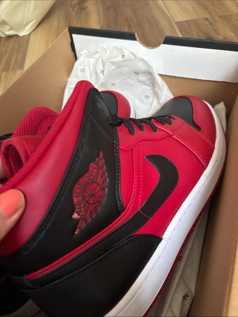 NWT, NEVER WORN Jordan’s Nike Red and Black High-Top Sneakers. Still OG Box! - Picture 6 of 6